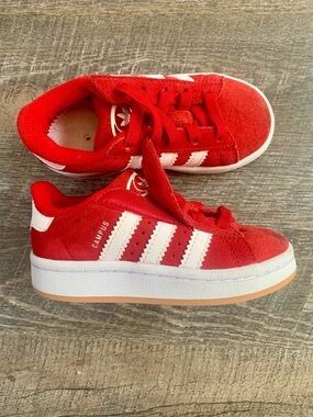 adidas Kids Campus Suede Sneakers - Red & White